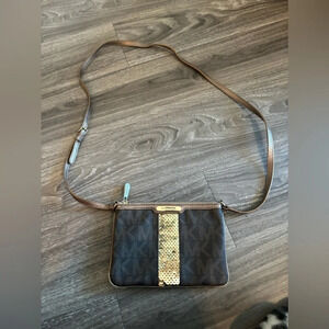 Michael Michael Kors Brown Small Sequin Sparkle Crossbody Bag
